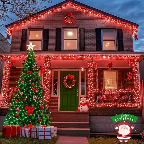 600 LED Red and Green Halloween String Lights Outdoor Clear Wire (168 Foot)
