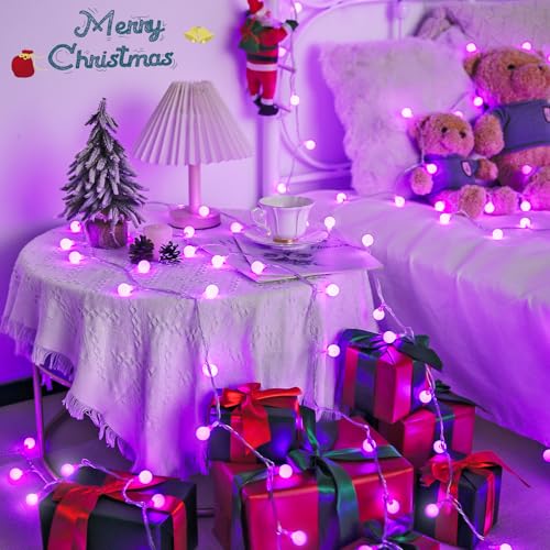 Connectable 100 LED Globe Purple Halloween Lights Indoor 8 Modes