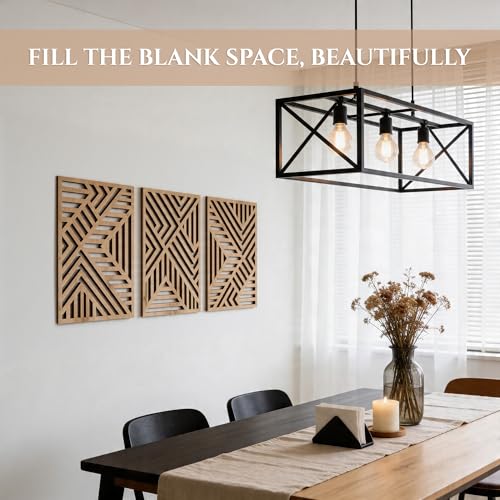 Modern Wooden Wall Sculptures (3 Count)