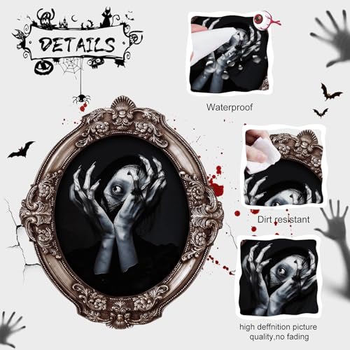 15 Halloween Gothic Mansion Haunted Horror Picture Frames (15 Count)