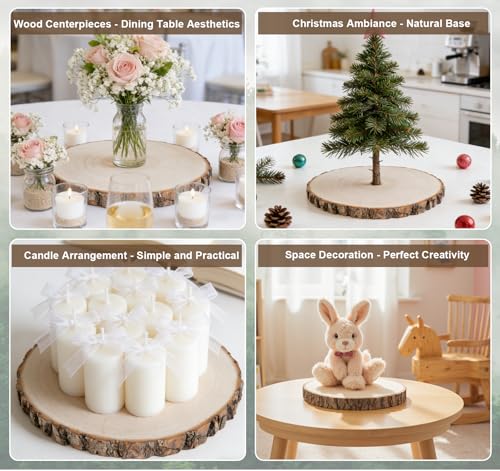 8Pcs Natural Wood Slices for Centerpieces (8 Count)
