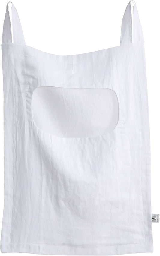 Amazhiyu 100% Linen Door Hanging Laundry Hamper Bag, 19x27 Inches (White) - NestledHome