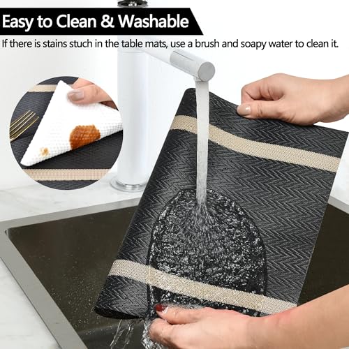 Black Placemats Set of 8 (8 Count)