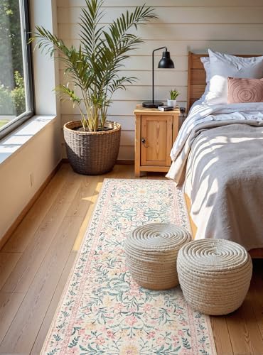Floral Washable Runner Rug