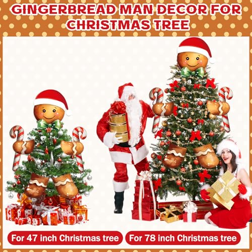 Gingerbread Man Christmas Tree Topper Xmas Party Decoration
