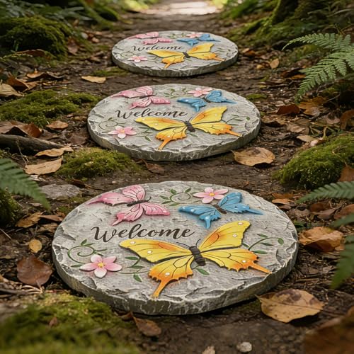 Butterfly Garden Stepping Stones Outdoor 0.75 * 10 * 10 Inch