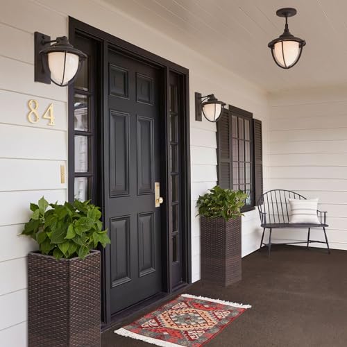 2 Pack Tall Planters for Outdoor Rattan Square Box 12x12x24inch (2 Count)
