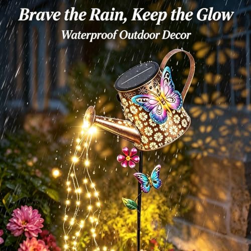 Solar Watering Can Lights Outdoor Garden Decor Gifts for Women Mom Grandma