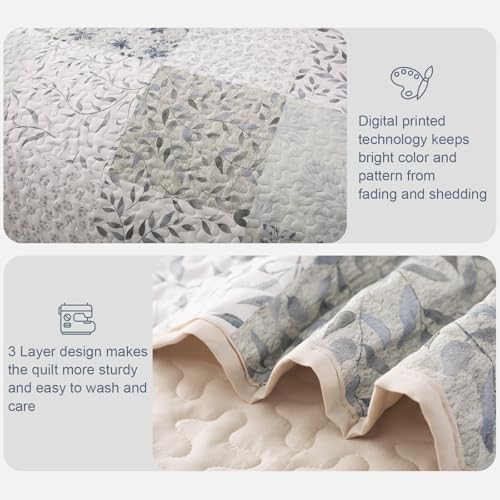 Reversible Boho Quilts Full Size Gray