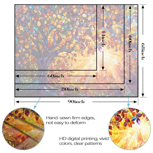 Tree of Life Tapestry Stained Glass Tapestry Wall Decor Tapestries for Bedroom Art Tapestries Wall Hanging for Bedroom Living Room Glass