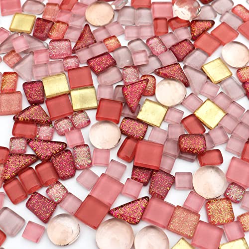 Assorted Pink Irregular Crystal Mosaic Tiles (9 Ounce)