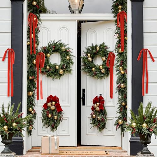 10 Pcs Long Velvet Bows Ornaments