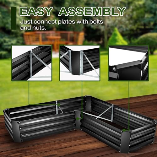 5 x 5 x 1 Ft Galvanized Metal Raised Garden Bed Large Planter Tall