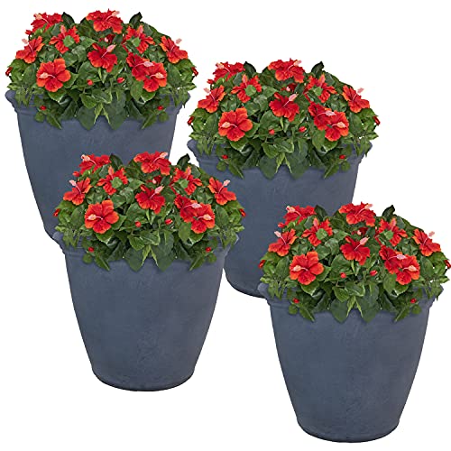 Sunnydaze Anjelica 20'' Large Plastic Planter Pot for Plants (4 Count)