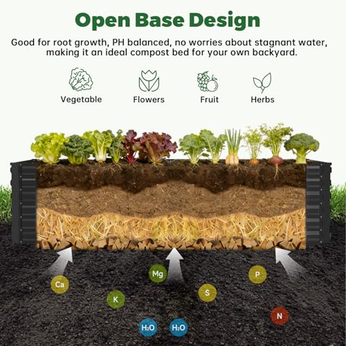 6x3x2ft Outdoor Metal Raised Garden Bed (4 Count)