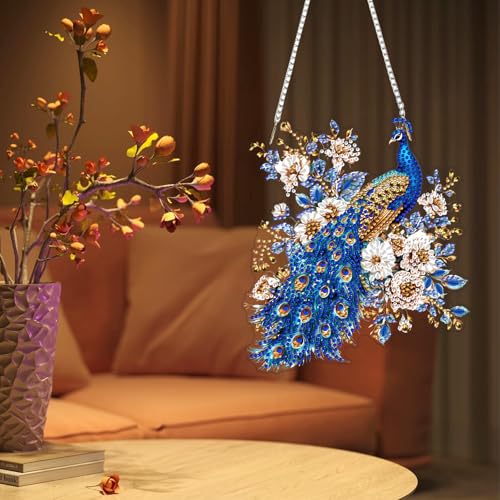 DIY Peacock Diamond Painting Hanging Ornament