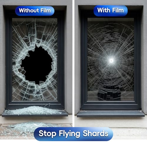 Security Safety Shatterproof Window Film 8 Mil Clear 17.4x78.7in