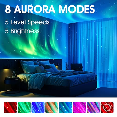 Northern Lights Galaxy Star Projector with 8 Modes