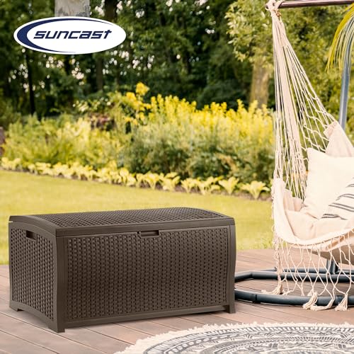 73 Gallon Waterproof Resin Wicker Outdoor Patio Storage Deck Box
