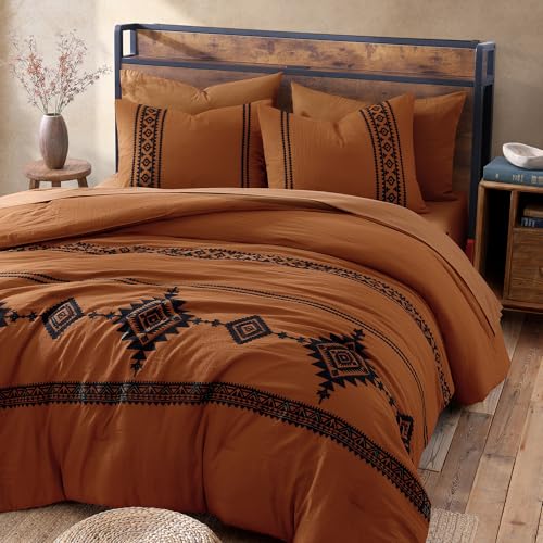 Embroidery Oversized King Comforter Set 7 Pieces Bed in a Bag
