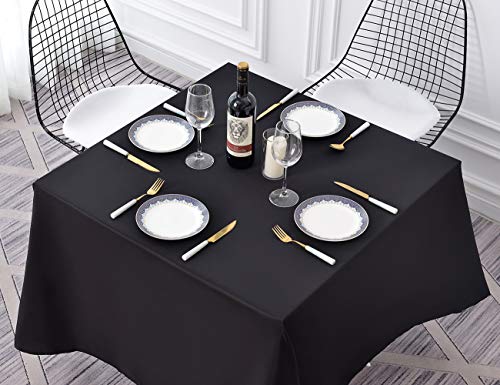 Small Black Square Tablecloth 52x52 Inch