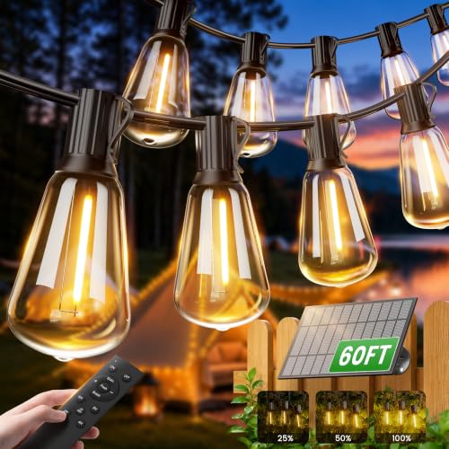 60FT Solar Globe String Lights Outdoor (60 Foot)