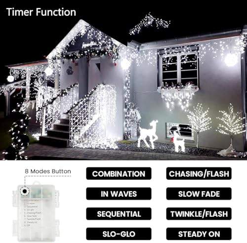 4 Pack 400 LED Battery Operated String Lights