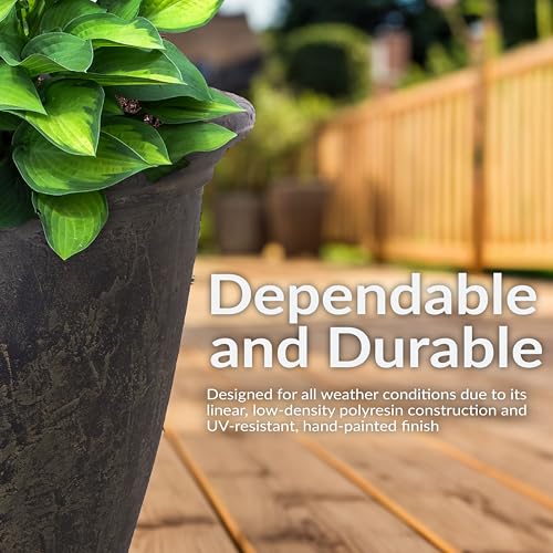 Sunnydaze Anjelica 24'' Large Plastic Planter Pot for Plants (2 Count)