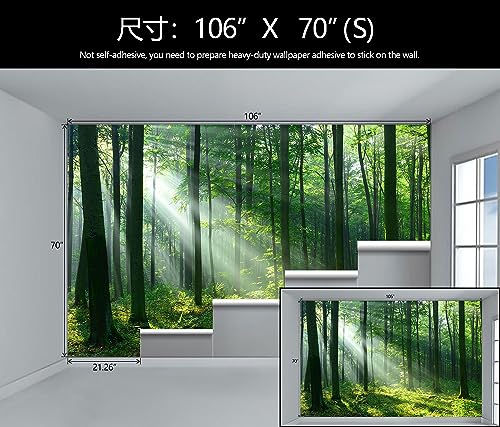 Green Forest Woodland Wallpaper Nature Landscape Tree Wall Mural (51.53 Sq Ft)