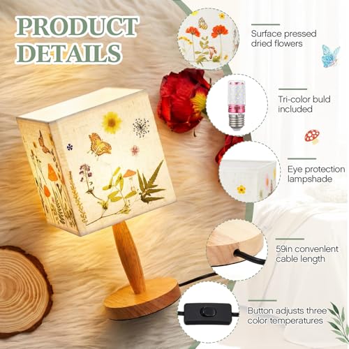 Pressed Flower Vintage Table Lamp