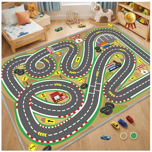 Kids Rug Playmat City Life Playroom Rug Activity Mat for Kids Toy Car Kids Carpet for Playroom Living Room