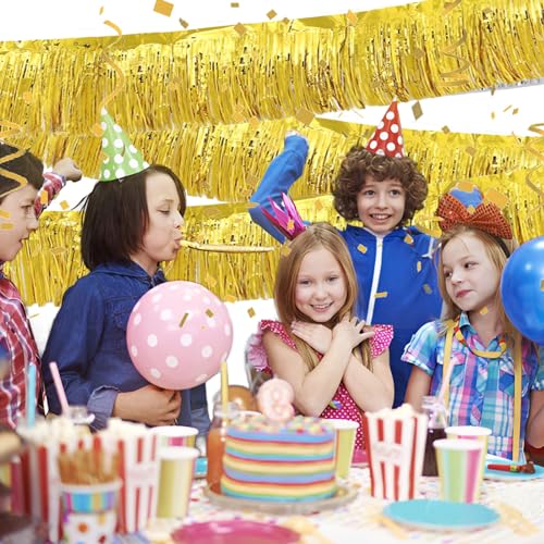 Gold Foil Fringe Garland 10FT 6packs for Parade Float Decorations (6 Count)