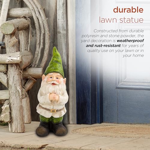 12" Tall Outdoor Garden Gnome Yard Statue Decoration
