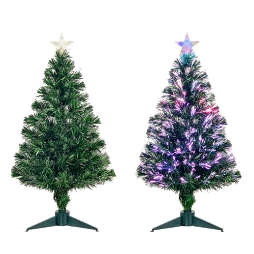 3FT Fiber Optic Green Christmas Tree Artificial Tree with Stand