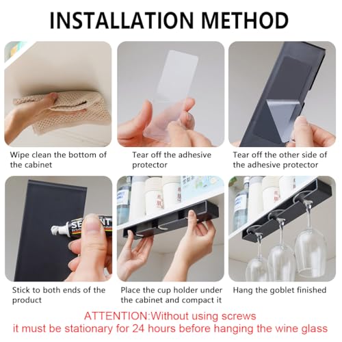 2Pack Wine Glass Holder Under Cabinet Shelf (2 Count)