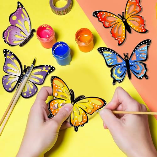 36PCS Wooden Hollow Butterfly Ornaments to Paint (36 Count)
