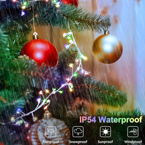 2 Pack Total 20Ft 400LED Cluster Fairy Lights Battery Operated with Timer (400 Count)
