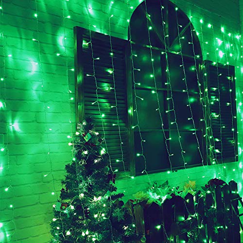 Green Christmas Curtain Lights (9.8 Foot)