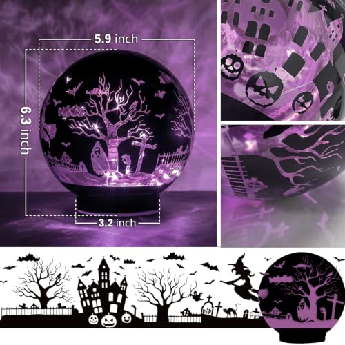 Halloween Decorations Rotating Lamp with Timer 360 Spooky Figurine Light