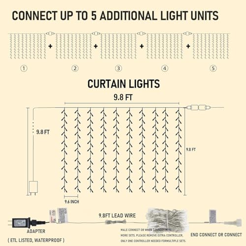 300 LED Curtain Lights