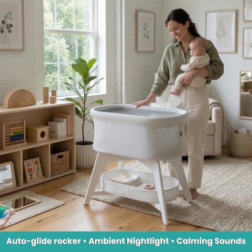Evi Smart Baby Bassinet Beside Sleeper with Auto