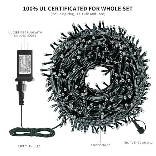 Christmas String Lights 170FT 500 LED (170 Foot)