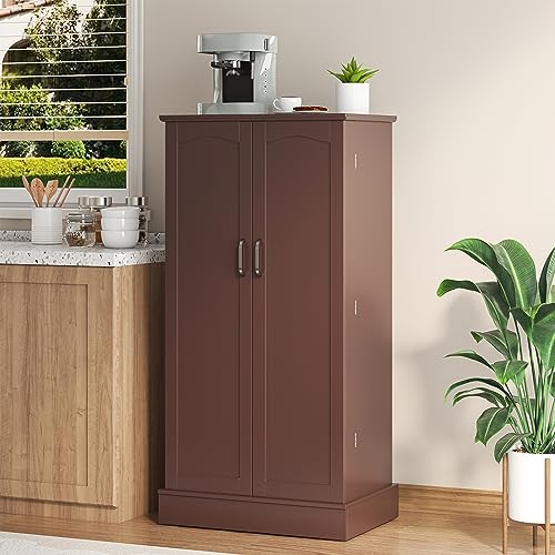 47" Freestanding Kitchen Pantry Cabinet with Adjustable Shelves