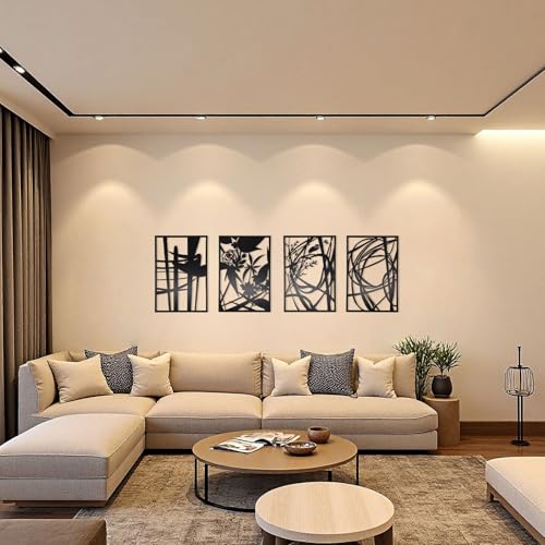 4 Pack Minimalist Metal Wall Art Decor (4 Count)