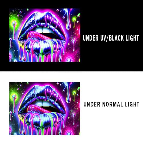 Blacklight Tapestry Geometric Dripping Wall Art 78 x 59 Inch