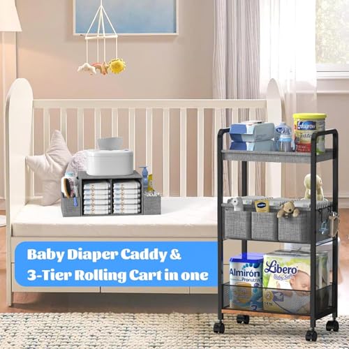 2In1 Baby Diaper Caddy & 3
