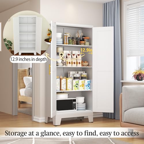 White Metal Storage Cabinet