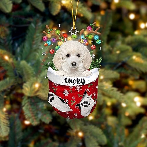 White Toy Poodle Dog Christmas Ornament