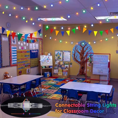 Multicolor 100 LED Globe Christmas Lights Indoor Plug in