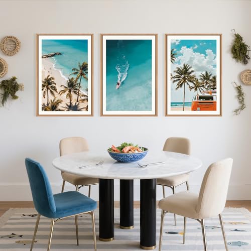 Large Nature Surfboard Beach Framed Canvas Wall Art